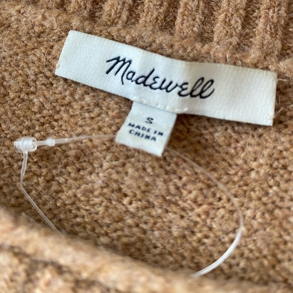 Madewell Wool/Alpaca Blend Boat/Bateau Neck Warm Fall/Winter Camel Sweater. Sz S - Picture 3 of 8